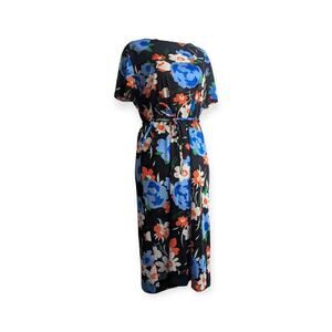 Vintage 60's Groovy Nylon Belted Flower Power Shift Dress SZ 13